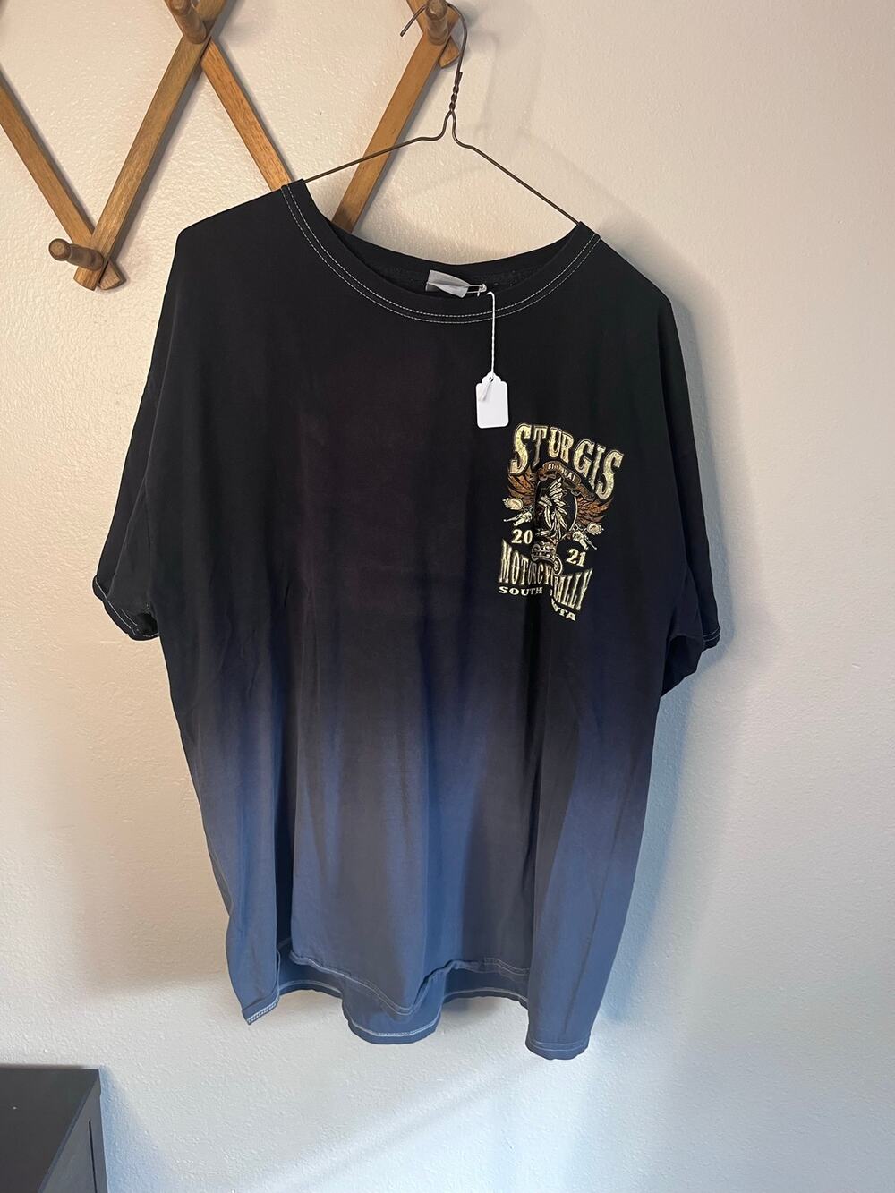 Colortone Sturgis Motorcycle Rally 2021 Dip Dye T-Shirt Size XL Graphic Tee